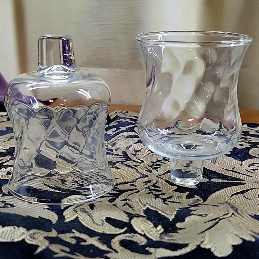Vintage Crystal Hurricane votive Candle Holder